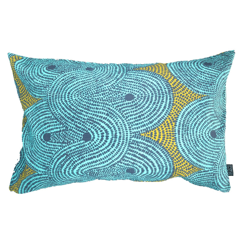 Aqua Crop Field Cushion Cover - Artisans Bloom