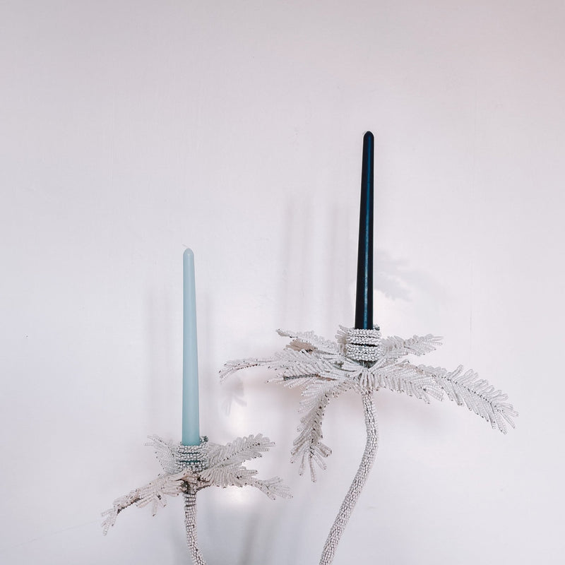 Beaded Palm Candlestick - Double - Artisans Bloom