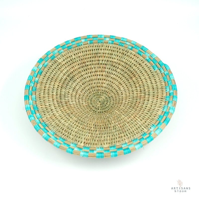 Block Weave Basket - Turquoise - Artisans Bloom