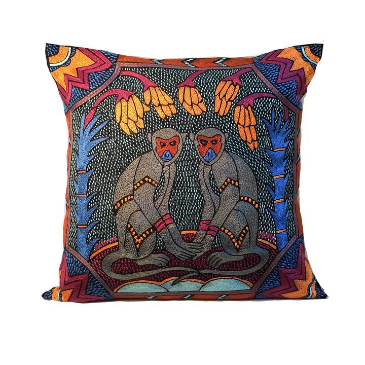 Embroidered Cushion - 45x45cm - Artisans Bloom