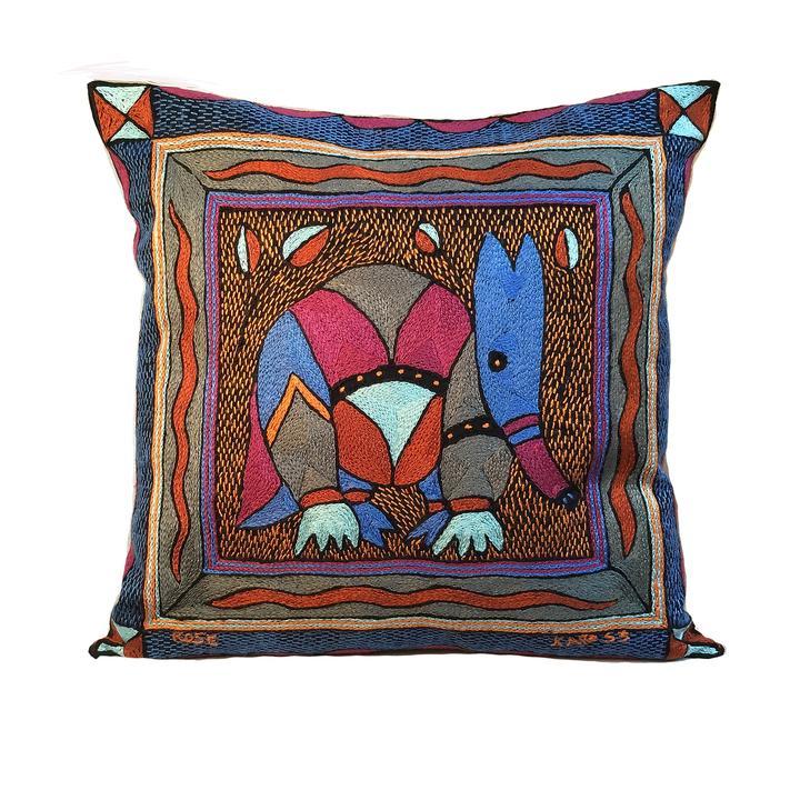 Embroidered Cushion - 45x45cm - Artisans Bloom