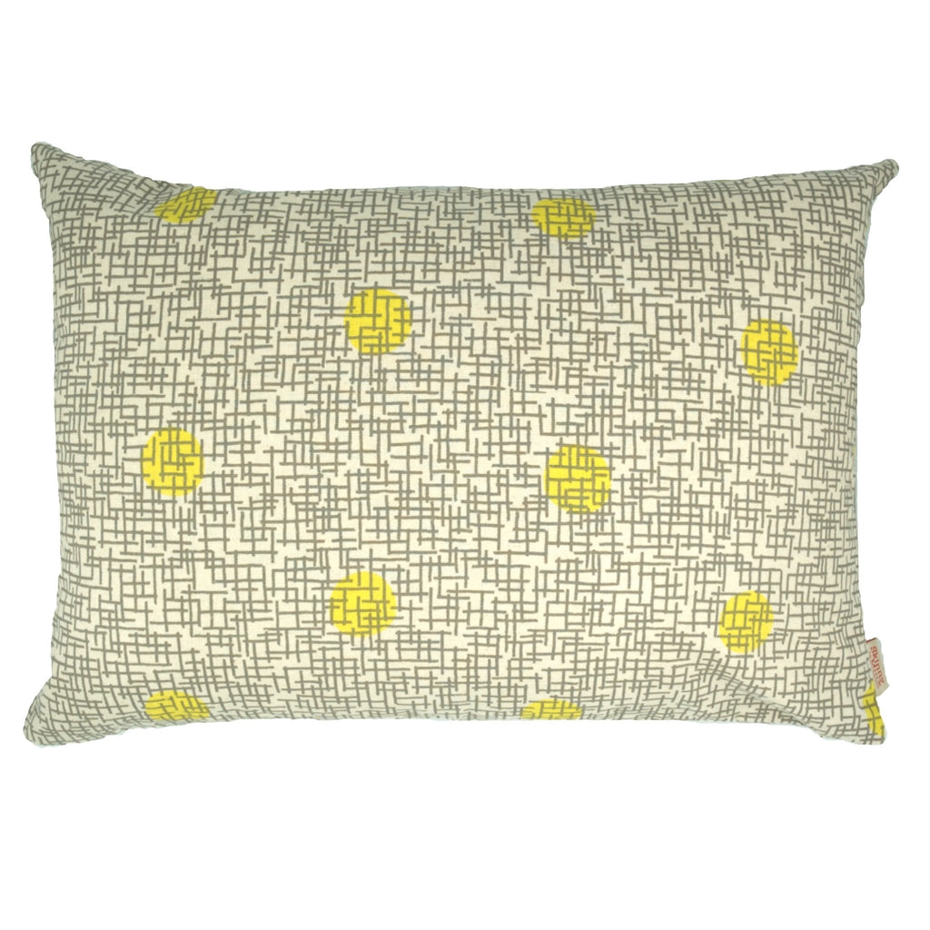 Lemon Gridly Cushion Cover - Artisans Bloom
